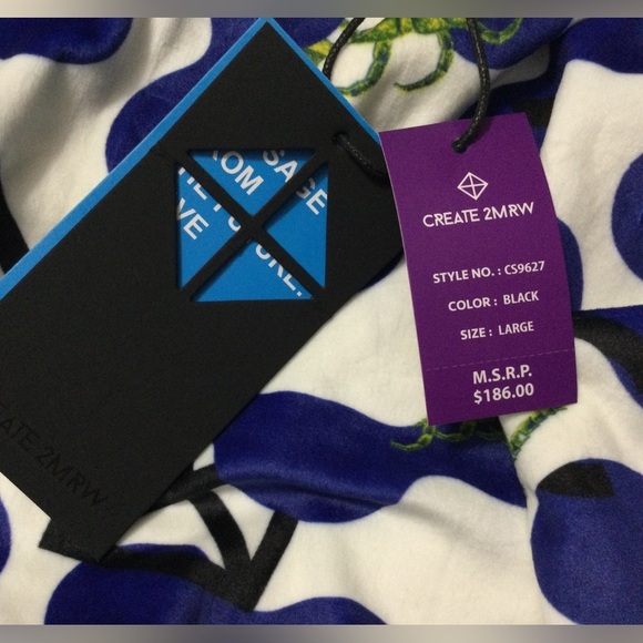 CREATE 2MRW MEN'S BOMBER JACKET CS9627 Blk/Wht - Picture 7 of 9